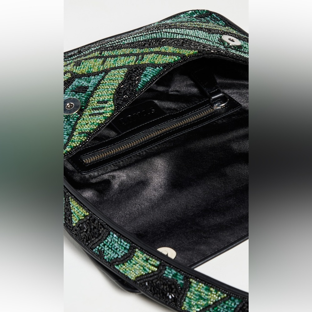 🌺🎉HP🎉🌺 NWOT Staud Beaded Tommy Shoulder Bag Green Palms  🌟 Rare Find 🌟 - Picture 16 of 16